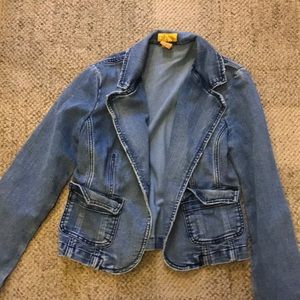 Stretch denim blazer